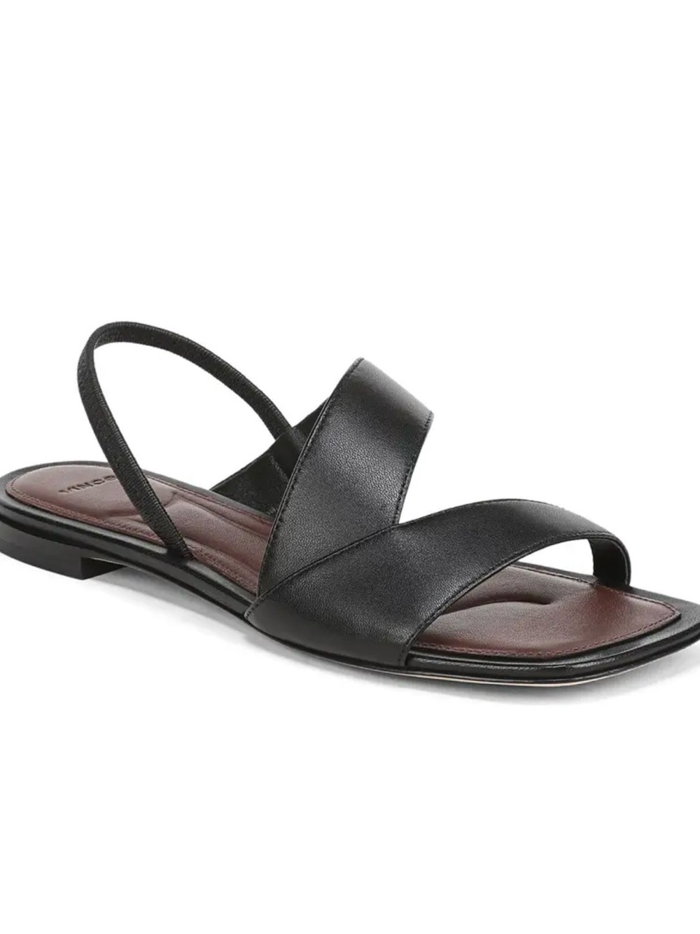 Vince Black Strappy Slingback Flat Sandals